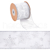 Transparent Single Face Chiffon Ribbon for Christmas OCOR-WH0071-008A-1