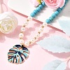 Leaf Alloy Enamel Pendant Necklaces for Women NJEW-JN05349-02-1