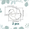GOMAKERER 2Pcs Adjustable Brass Finger Rings Components FIND-GO0002-77C-2
