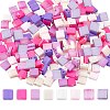 SUNNYCLUE 320Pcs 8 Colors 2-Hole Opaque Glass Seed Beads SEED-SC0001-15A-1