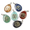 Mixed Gemstone Teardrop Pendants G-Q175-01-1