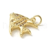Brass Micro Pave Clear Cubic Zirconia Pendants KK-U046-02G-04-2