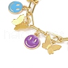 Brass & Alloy Enamel Charm Bracelets BJEW-JB11626-3