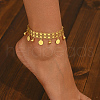 Exquisite Middle Eastern Style Brass Bell Coin Pendant Anklets for Women YP3900-2-3