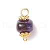 Natural Agate Dyed Beads Link Connectors PALLOY-JF00890-03-2