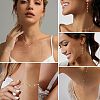Brass & Plastic Pearl Round Beaded Double Layer Necklace & Bracelet & Stud Dangle Earrings Sets FS-WG9B395-01-4