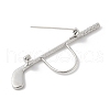 Golf Club Alloy Cubic Zirconia Brooches JEWB-M050-01P-02-2