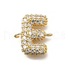 Brass Micro Pave Cubic Zirconia Letter Links KK-I717-04E-1