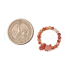 Natural Red Agate Beaded Rings RJEW-TA00191-04-3
