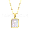 Shell Rectangle Pendant Initial Necklaces PW-WGEBFCF-10-1