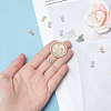 DELORIGIN 12Pcs 2 Colors Brass Cubic Zirconia Charms KK-DR0001-08-3