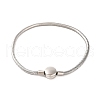 Tarnish Resistant 304 Stainless Steel Round Snake Chain Bracelets with Clasps BJEW-F472-01P-03-1