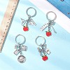 4Pcs Tibetan Style Alloy Keychains KEYC-JKC01250-1
