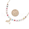 Natural Mixed Stone & Shell Pearl Round Beaded Necklaces NJEW-JN05302-01-3