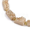 Electroplated Natural Druzy Agate Beads Strands G-R012-A02-01-3