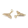 Brass Micro Pave Clear Cubic Zirconia Charms KK-F821-30G-2