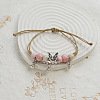 Butterfly Ceramic Beads Braided Bead Bracelets FS-WGDB922-05-1