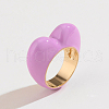 3D Heart Zinc Alloy Enamel Finger Rings FS-WG26371-02-2
