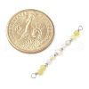 Faceted Round Natural Gold Rutilated Quartz & Yellow Opal & Potato Natural Cultured Freshwater Pearl Beaded Connector Charms PALLOY-JF03532-08-4