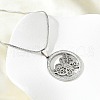 304 Stainless Steel Crystal Rhinestone Ring with Hollow Butterfly Pendant Necklaces for Women NJEW-P327-01P-3