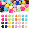 48Pcs 16 Colors Baking Paint Acrylic Beads MACR-TA0001-44-9