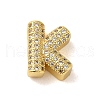 Brass Micro Pave Clear Cubic Zirconia Charms ZIRC-C009-01G-K-1