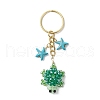 Glass Synthetic Turquoise Turtle Keychains KEYC-MZ00040-3