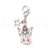 Angel Glass Beaded & Alloy Pendant Decorations HJEW-MZ00192-02-2