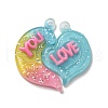 Gradient Color Translucent Resin Pendants RESI-G048-01F-1