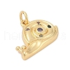 Brass Micro Pave Cubic Zirconia Pendants KK-U058-39G-2