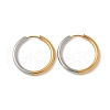 304 Stainless Steel Two Tone Hoop Earrings EJEW-P313-02F-G-4