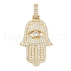 Brass Micro Pave Cubic Zirconia Pendants KK-R224-09G-1