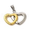 Crystal Rhinestone Double Heart Pendants STAS-A073-19-1