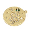 Brass Micro Pave Cubic Zirconia Pendants KK-M322-35G-2