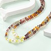 Plastic Imitation Pearl & Glass Round Beaded Long Necklaces for Women NJEW-A045-06-1
