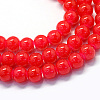 Baking Painted Imitation Jade Glass Round Bead Strands DGLA-Q021-6mm-05-1