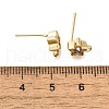 Brass with Cubic Zirconia Stud Earrings Finding KK-Q048-16G-3