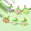 6Pcs 6 Colors Flower Acrylic Pendant Decorations HJEW-JM02719-01-1
