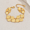 Brass Coin Link Bracelets for Women EH1347-5