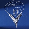 Alloy Crystal Rhinestone & Plastic Pearl Tassel Pendant Necklaces & Stud Dangle Earrings Sets FS-WGB703E-01-4