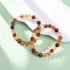 Natural Red Quartz Round Beaded Stretch Bracelets for Men Women BJEW-G743-01D-2