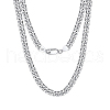 925 Sterling Silver Cuban Link Chain Necklace NJEW-I124-001-A-1
