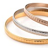 3Pcs 3 Colors Women's Simple Fashion 304 Stainless Steel Stackable Buddhist Bangles BJEW-H547-06-3