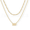 304 Stainless Steel Figure Pendant Double Layer Necklaces for Women FS-WGF1C2D-09-1