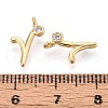Brass Micro Pave Cubic Zirconia Charms KK-N263-97G-R-3