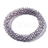 Faceted Transparent Glass Beads Stretch Bracelets BJEW-S144-002B-04-2