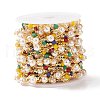 CCB Plastic Pearl & Glass Bicone Beaded Chains CHC-P009-35G-3