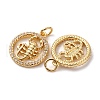 Brass Micro Pave Cubic Zirconia Pendants KK-P308-58G-2