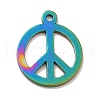 Ion Plating(IP) 201 Stainless Steel Pendants STAS-P312-04MC-1