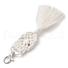 Handmade Macrame Cotton Threads & Resin Evil Eye Pendant Decoration HJEW-JM02627-02-4
